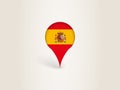Pin Icon with Spain National Flag Royalty Free Stock Photo
