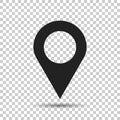Pin icon vector. Location sign in flat style isolated on isolate Royalty Free Stock Photo