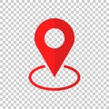 Pin icon vector. Location sign in flat style isolated on isolate Royalty Free Stock Photo