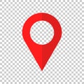 Pin icon vector. Location sign in flat style isolated on isolate Royalty Free Stock Photo
