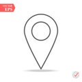 Pin line icon vector. Location sign Isolated on white background. Navigation map, gps, direction, place, search concept.
