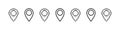 Pin Location Icon. Map pointer. Pixel and linear icons. Vector illustration Royalty Free Stock Photo