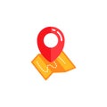 pin location icon with map vector design. pin map sign symbol design Royalty Free Stock Photo