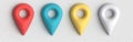 Pin location map 3d. Geolocation icons. Gps tag. Web navigation icon. Royalty Free Stock Photo