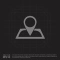 Pin on map icon - Black Creative Background