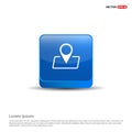 Pin on map icon - 3d Blue Button