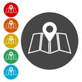 Pin map icon, Map pointer vector icon Royalty Free Stock Photo