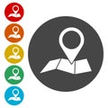 Pin map icon, Map pointer vector icon Royalty Free Stock Photo