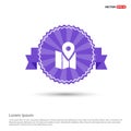 Pin on map icon - Purple Ribbon banner