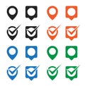 Pin map marker check mark pointer
