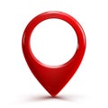 Pin map marker pointer 3d, red GPS location flat symbol, domain marker location - vector