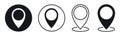 Pin map marker pointer set icons, location flat symbols, destination