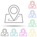 Pin on the map multi color set icon. Simple thin line, outline vector of web icons for ui and ux, website or mobile application Royalty Free Stock Photo