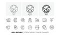 Pin marker, Fake news and Wireless charging line icons. For web app, printing. Line icons. Vector