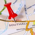 Southall on a UK Map Royalty Free Stock Photo