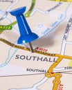 Southall on a UK Map Royalty Free Stock Photo