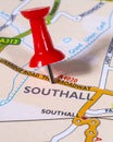 Southall on a UK Map Royalty Free Stock Photo