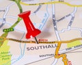 Southall on a UK Map Royalty Free Stock Photo