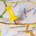 Southall on a UK Map Royalty Free Stock Photo