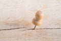 Pin nail on wooden board Royalty Free Stock Photo