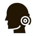 Pin Nape Pain Man Silhouette Headache glyph icon