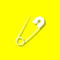 pin needle white icon with shadow Royalty Free Stock Photo