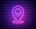 pin neon style icon. Simple thin line, outline vector of web icons for ui and ux, website or mobile application isolated Royalty Free Stock Photo