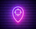 pin neon style icon. Simple thin line, outline vector of web icons for ui and ux, website or mobile application isolated Royalty Free Stock Photo