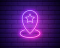 pin neon style icon. Simple thin line, outline vector of web icons for ui and ux, website or mobile application isolated Royalty Free Stock Photo