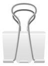 Pin paper clip. Realistic white steel binder. Stationery for documents binding and pages fastenings, metal clamp