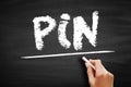PIN Personal Identification Number - passcode used in the process of authenticating a user accessing a system, acronym text Royalty Free Stock Photo