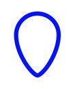 Pin point blue bright for icon isolated on white, pointer blue for button place on map, pin point for marker location, pin pointer