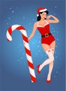 Pin up Christmas girl