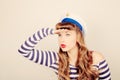 Pin up sailor woman Royalty Free Stock Photo