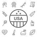 Pin, USA icon. 4th of July icons universal set for web and mobile Royalty Free Stock Photo
