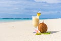 Pina Colada cocktail on the beach Royalty Free Stock Photo