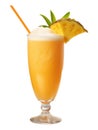 Pina colada cocktail isolated on transparent background with clipping path.