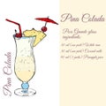 Pina colada. Cocktails.