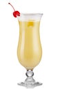 Pina colada drink cocktail glass isolated on white Royalty Free Stock Photo