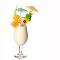 Pina colada fresh Coctail isolated on white