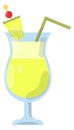 Pina colada icon. Alcohol fruit cocktail drink