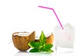 Pinacolada drink with mint leaf Royalty Free Stock Photo
