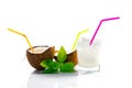 Pinacolada drink with mint leaf Royalty Free Stock Photo