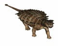 Pinacosaurus dinosaur walking straight ahead - 3D render