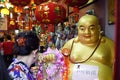 PINANG, 14 JANUARY 2017 - Statue of a smiling golden Buddha