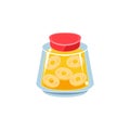 Pinapple Jam In Transparent Jar Royalty Free Stock Photo
