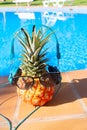 pinapple near swimming pool