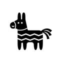 Pinata flat donkey silhouette icon