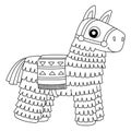 Pinata Isolated Coloring Page for Kids