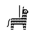 pinata mexican glyph icon vector illustration